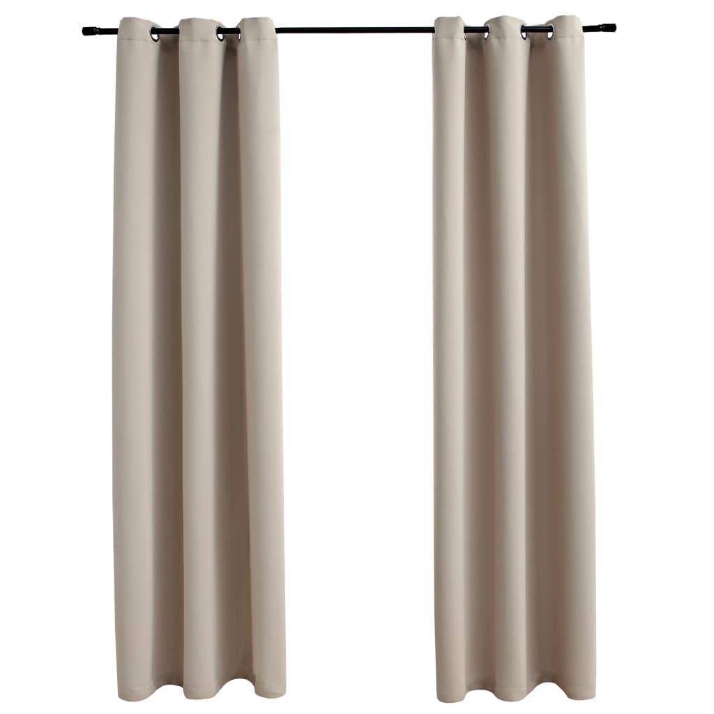 vidaXL 2-Piece Roller Blackout Curtains with Rings - PRHOMZ