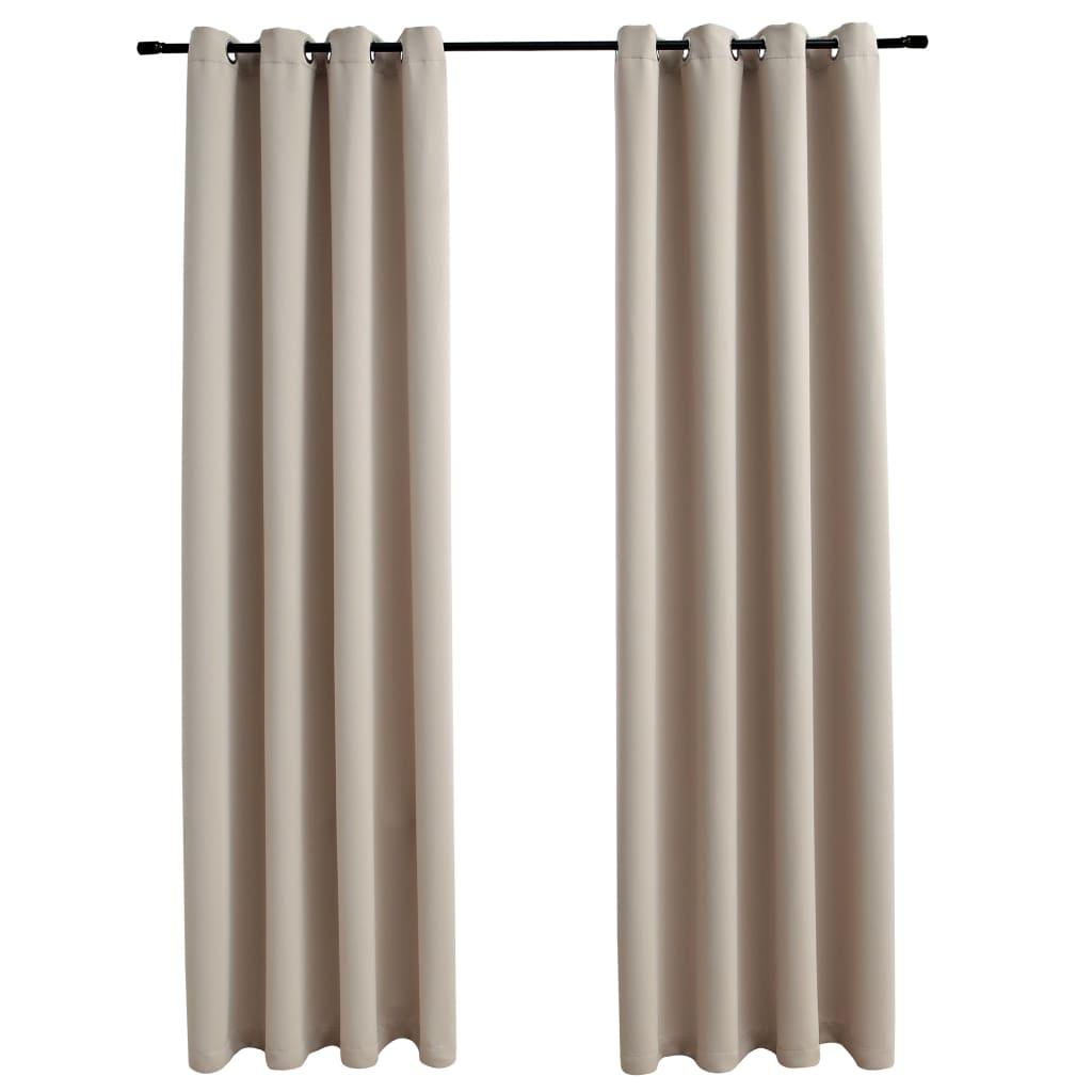 vidaXL 2-Piece Roller Blackout Curtains with Rings - PRHOMZ