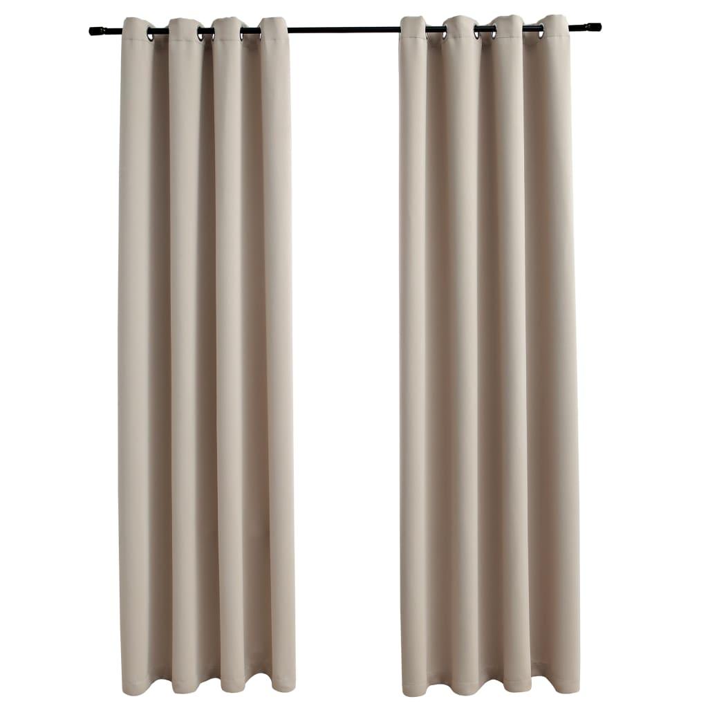 vidaXL 2-Piece Roller Blackout Curtains with Rings - PRHOMZ