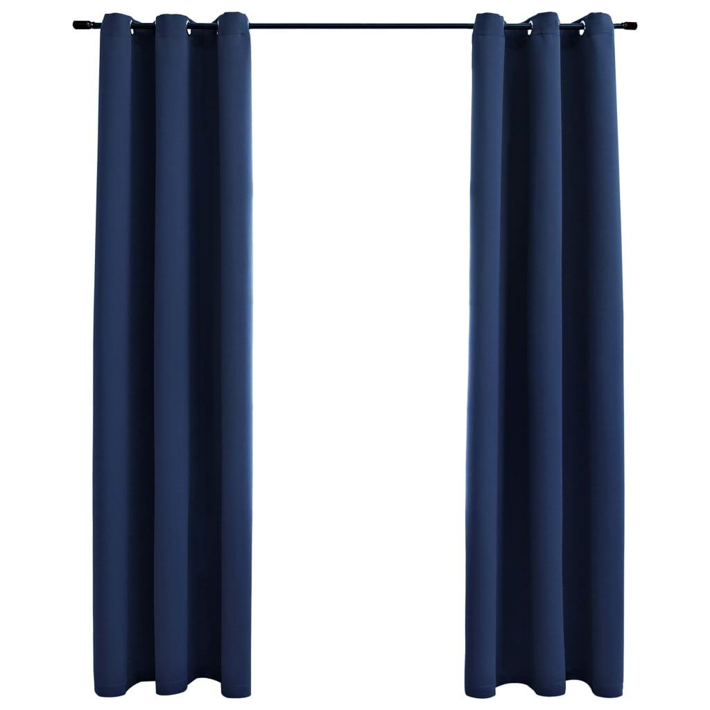 vidaXL 2-Piece Roller Blackout Curtains with Rings - PRHOMZ