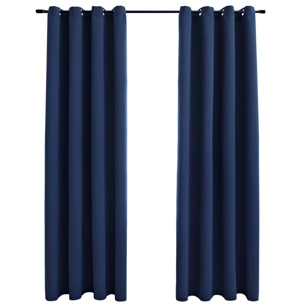 vidaXL 2-Piece Roller Blackout Curtains with Rings - PRHOMZ
