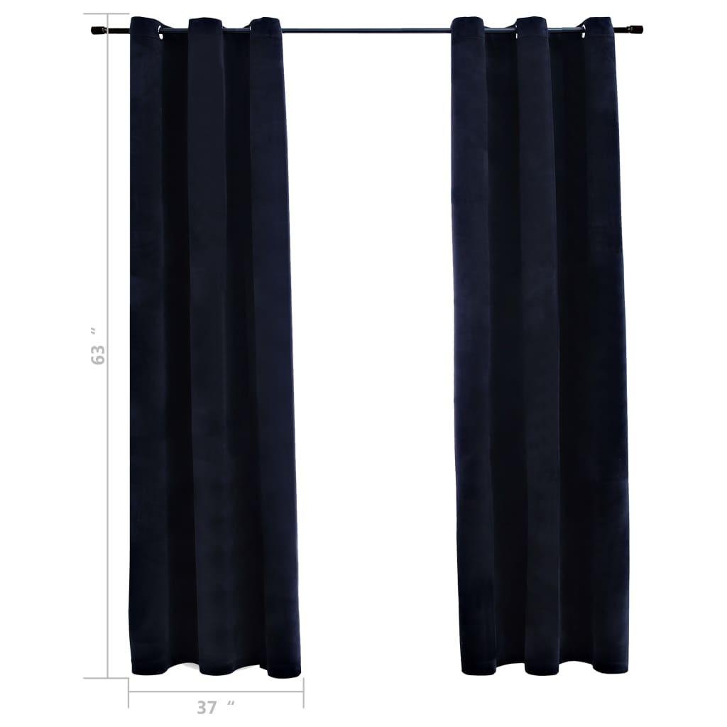 vidaXL Curtains 2 Pcs Roller Blackout Curtains Window Blinds with Rings Velvet - PRHOMZ