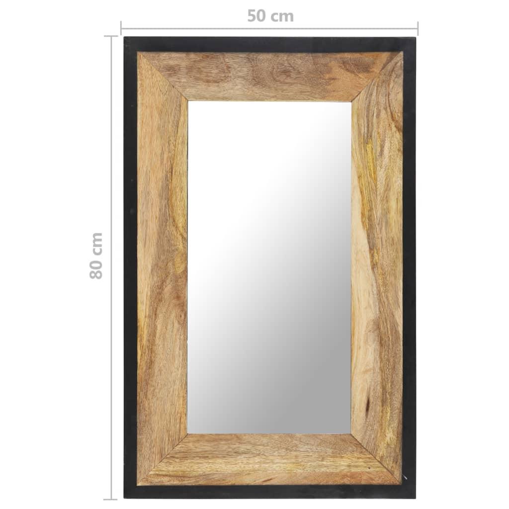 vidaXL Decorative Mirror Wall Mirror Bathroom Hallway Mirror Solid Mango Wood - PRHOMZ