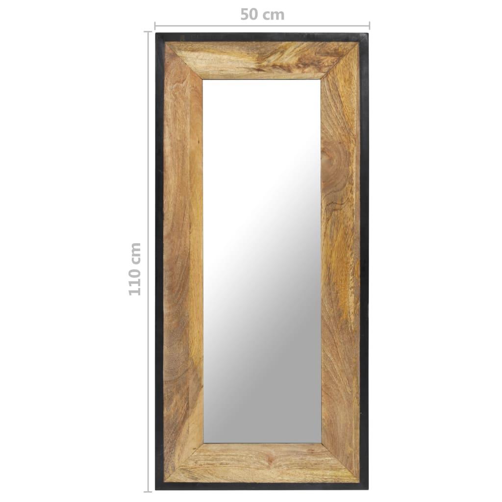 vidaXL Decorative Mirror Wall Mirror Bathroom Hallway Mirror Solid Mango Wood - PRHOMZ