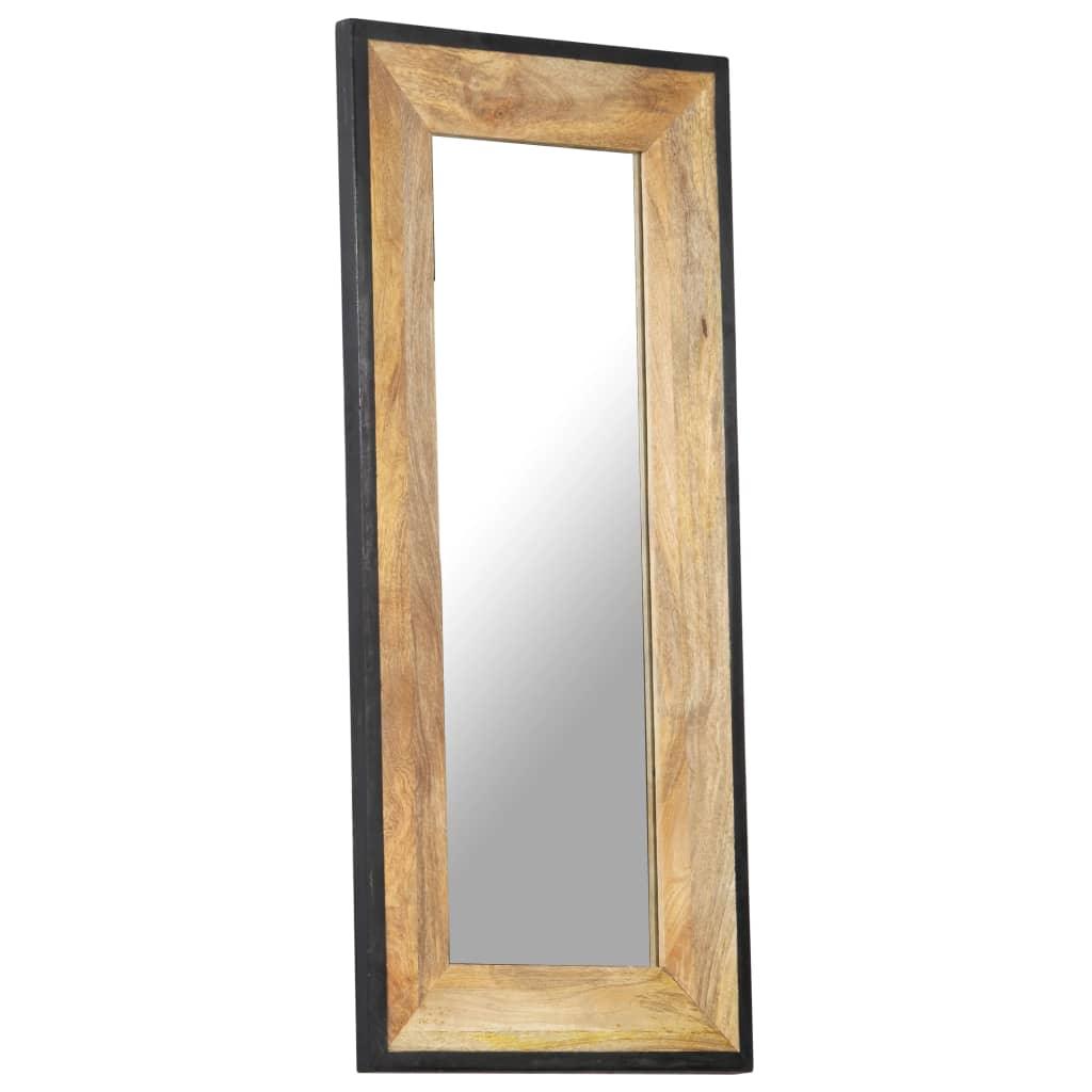 vidaXL Decorative Mirror Wall Mirror Bathroom Hallway Mirror Solid Mango Wood - PRHOMZ