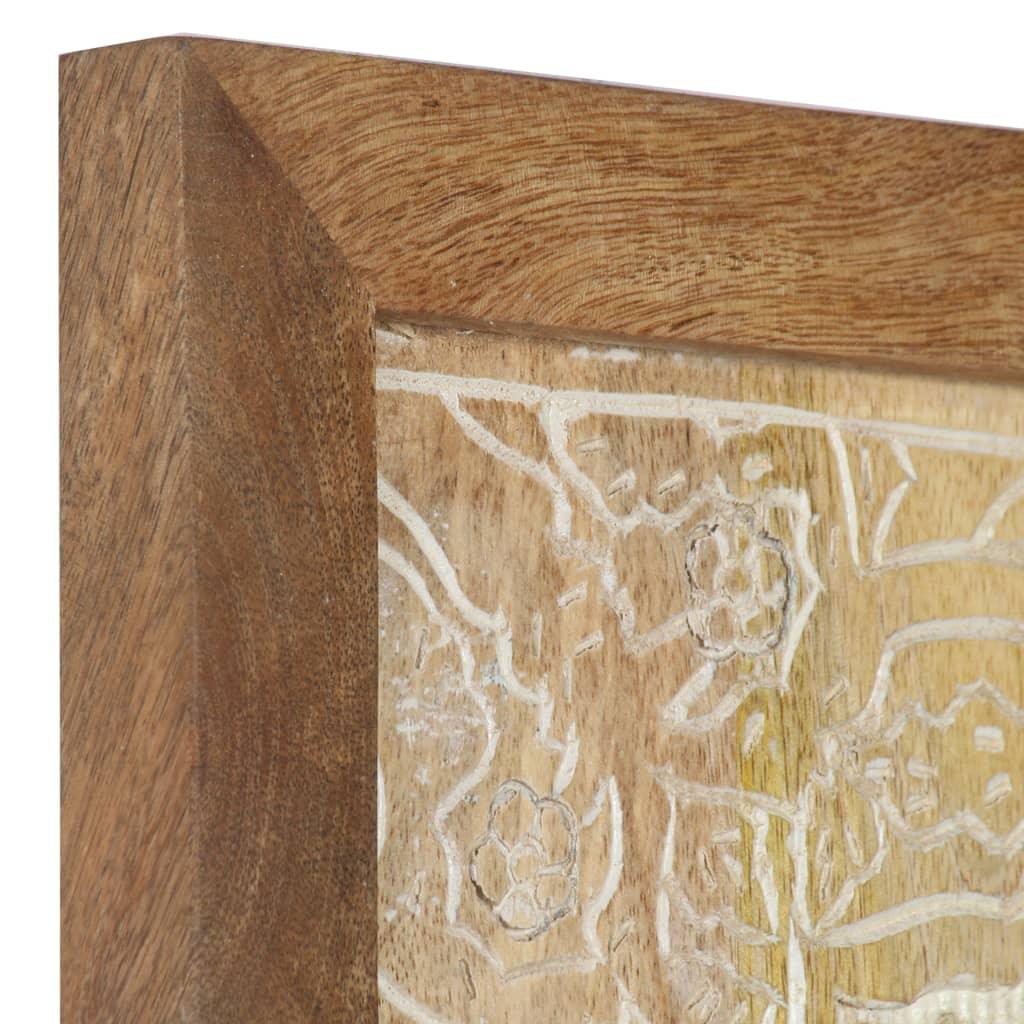 vidaXL Wood Wall Panel Hand-Carved Decoration Wall Panels Solid Mango Wood - PRHOMZ