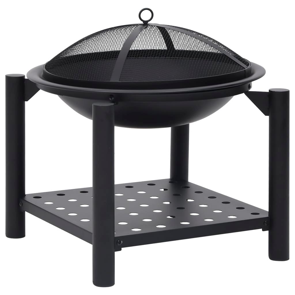 vidaXL Fire Pit with Poker 21.3"x21.3"x21.7" Steel - PRHOMZ