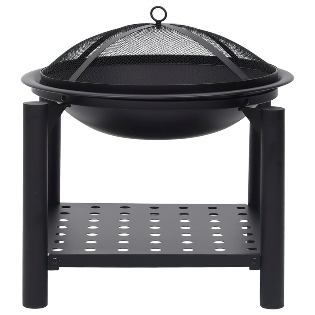vidaXL Fire Pit with Poker 21.3"x21.3"x21.7" Steel - PRHOMZ