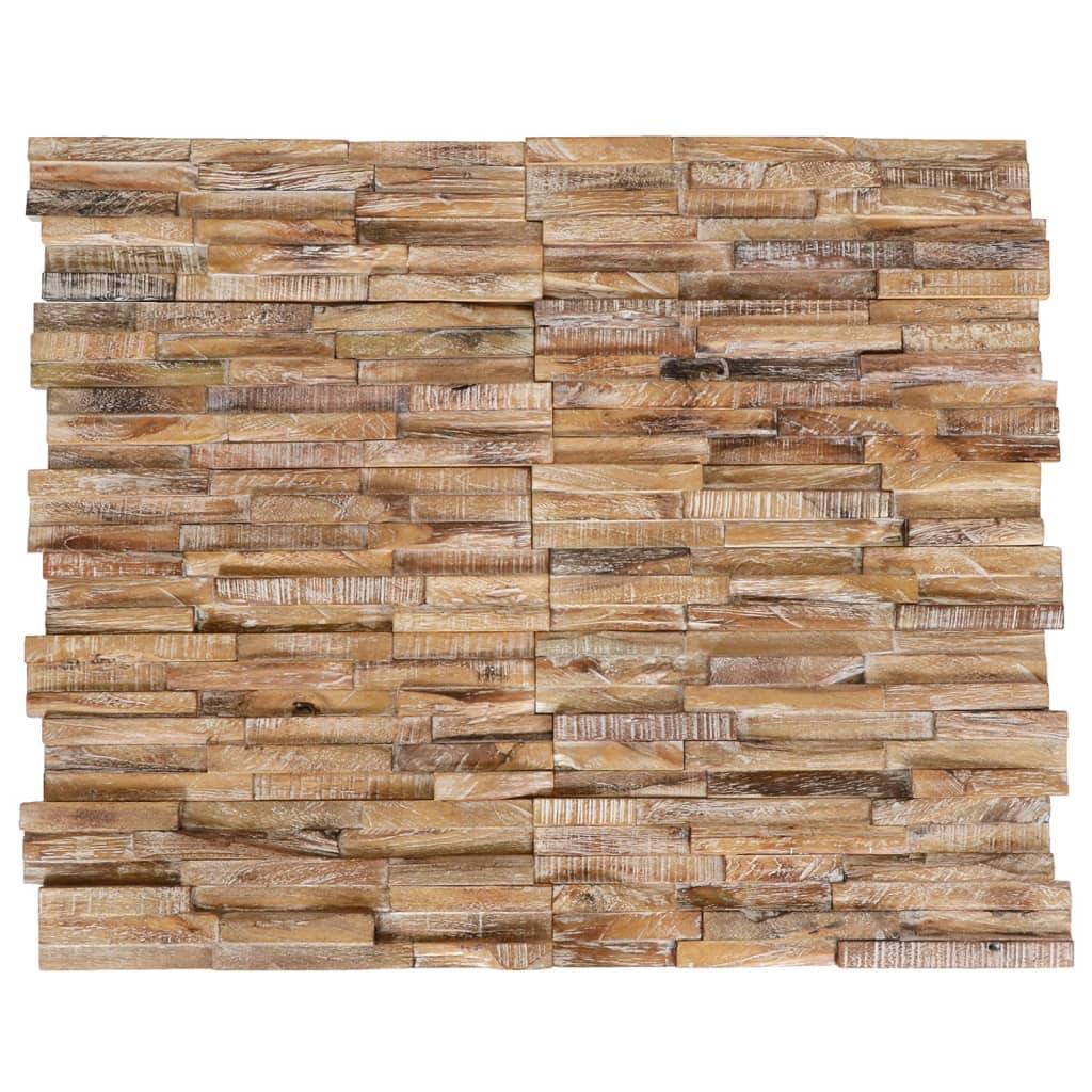 vidaXL Wall Cladding Panels Wall Covering Panels Wood Planks Solid Teak Wood-0