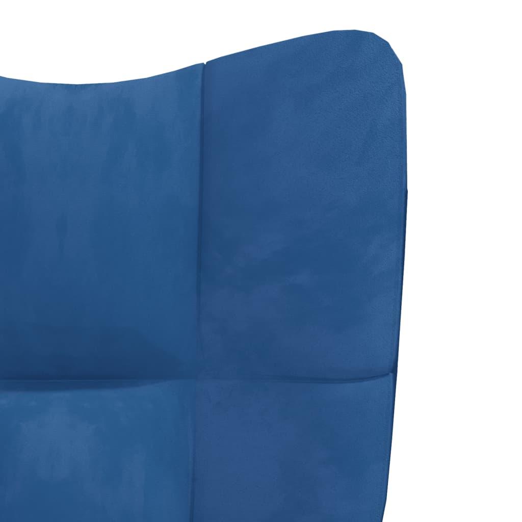 vidaXL Relaxing Chair Blue Velvet - PRHOMZ
