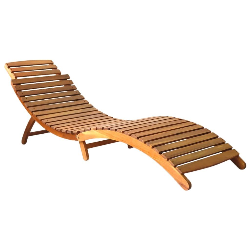 vidaXL Sun Loungers 2 pcs with Cushions Solid Acacia Wood - PRHOMZ