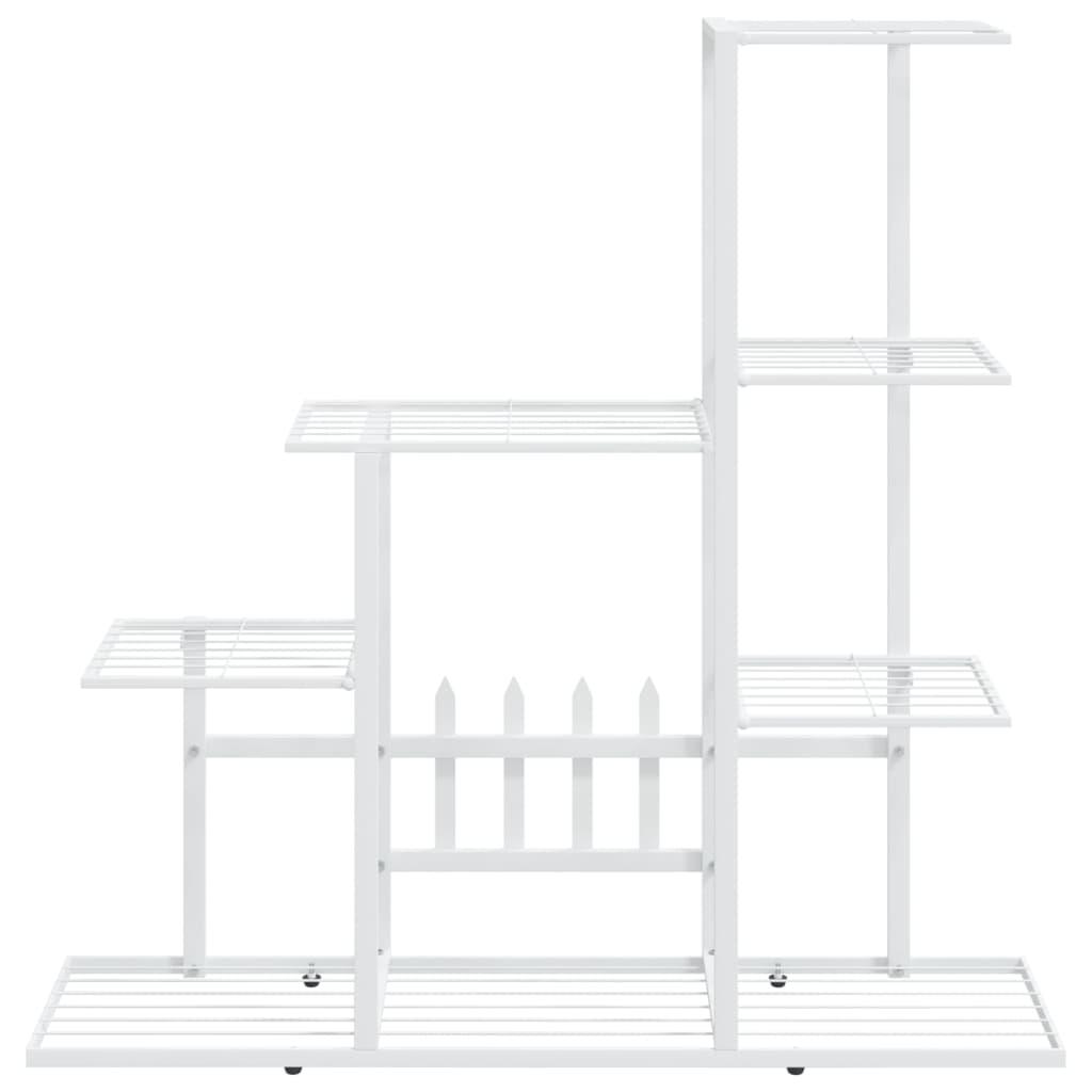 vidaXL Flower Stand 37.2"x9.8"x34.6" White Metal - PRHOMZ