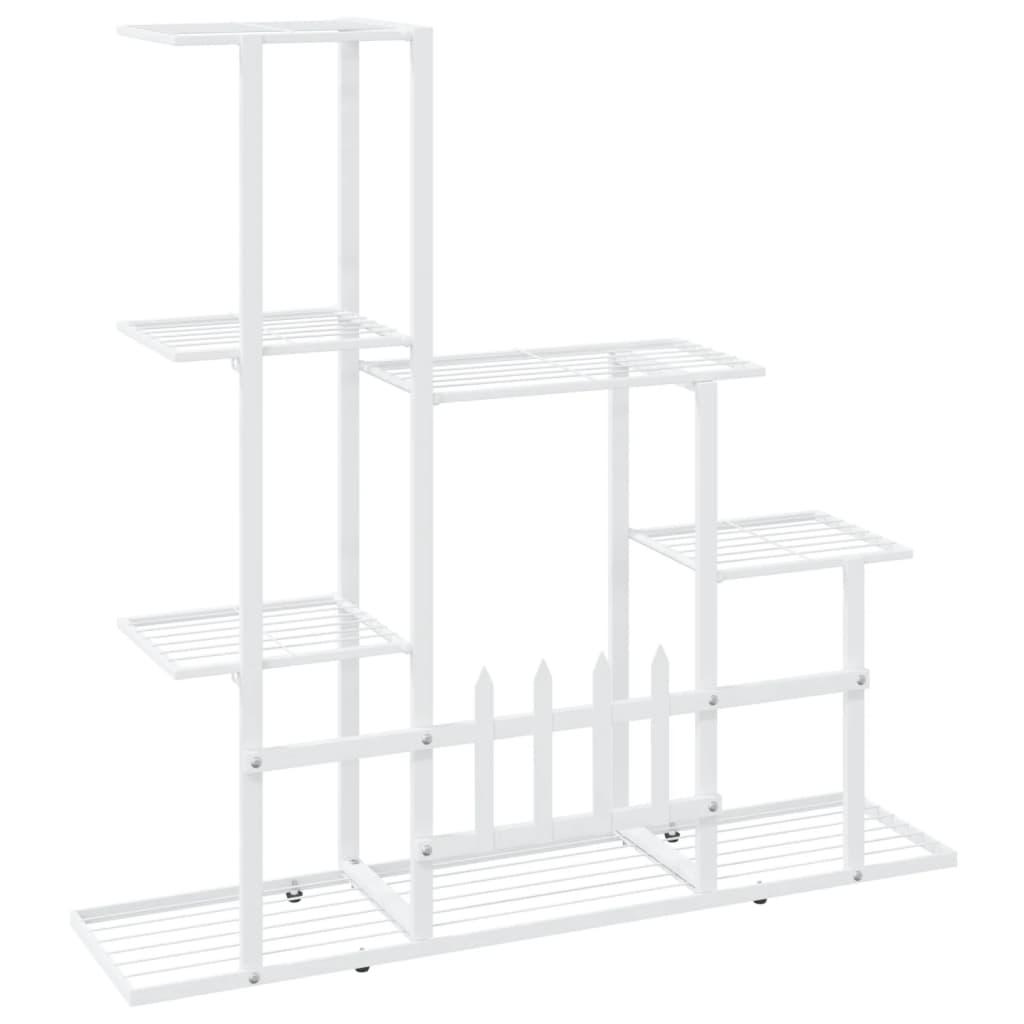 vidaXL Flower Stand 37.2"x9.8"x34.6" White Metal - PRHOMZ