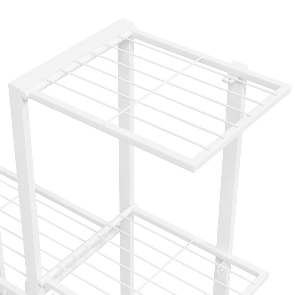 vidaXL Flower Stand 37.2"x9.8"x34.6" White Metal - PRHOMZ