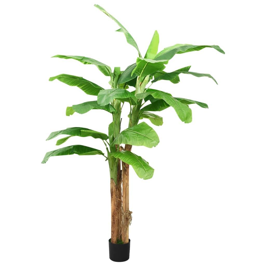 vidaXL Artificial Tree Decorative Banana Tree Fake Tree with Pot 118.1" Green - PRHOMZ