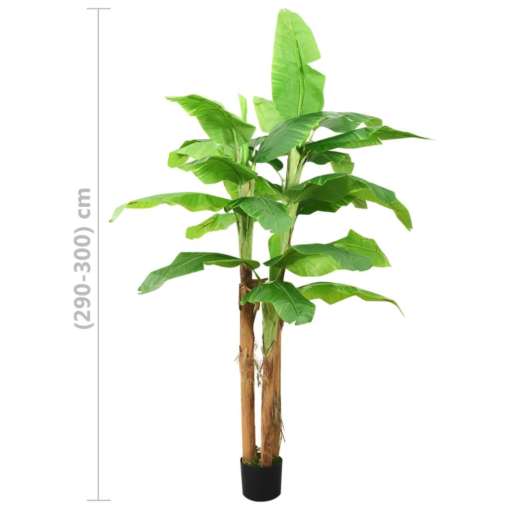 vidaXL Artificial Tree Decorative Banana Tree Fake Tree with Pot 118.1" Green - PRHOMZ