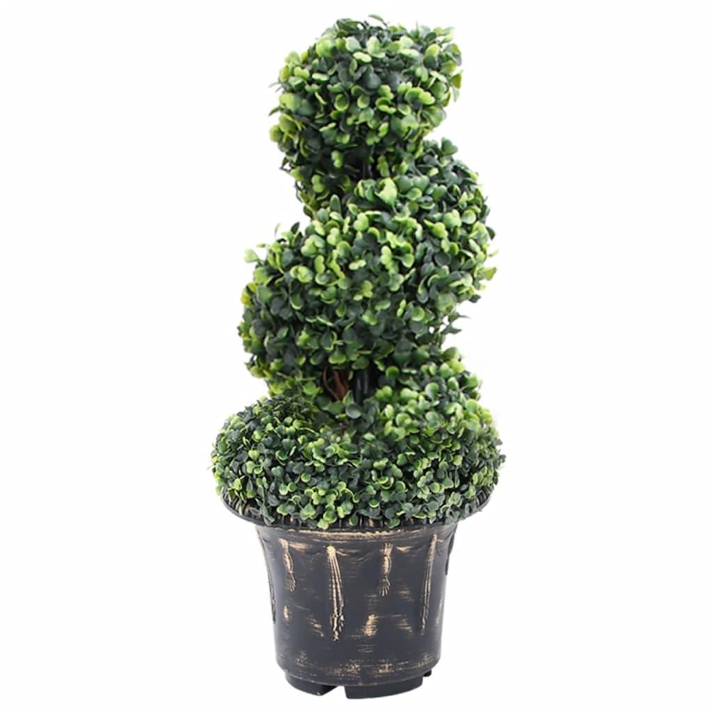 vidaXL Artificial Topiary Tree Boxwood Plant with Pot Faux Boxwood Green 46.1" - PRHOMZ