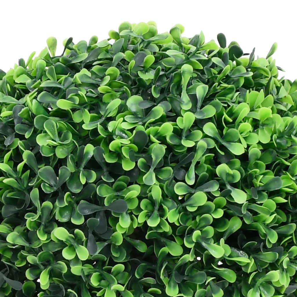 vidaXL Artificial Plant 2 Pcs Fake Plant Ball Shaped Fake Boxwood with Pots - PRHOMZ