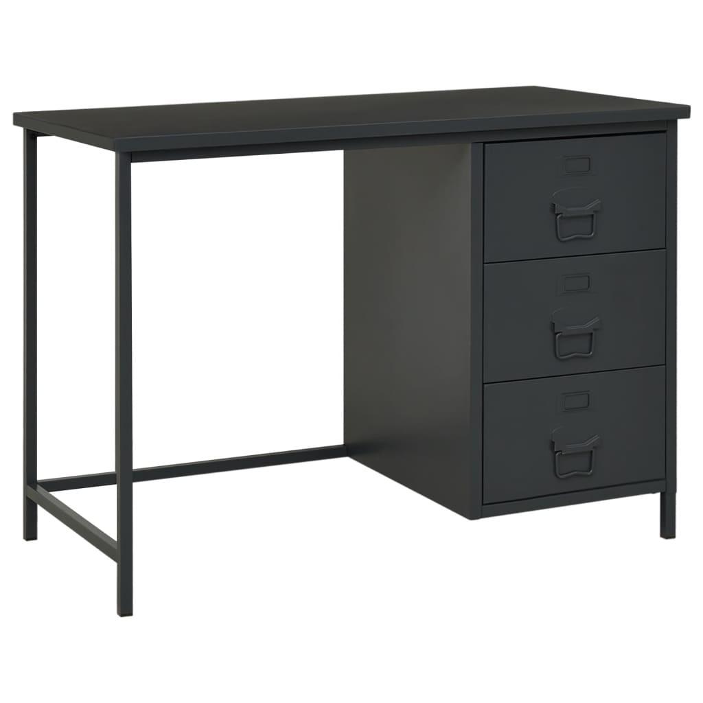 Industrial Home Office Desk – Computer Desk with Drawers - PRHOMZ