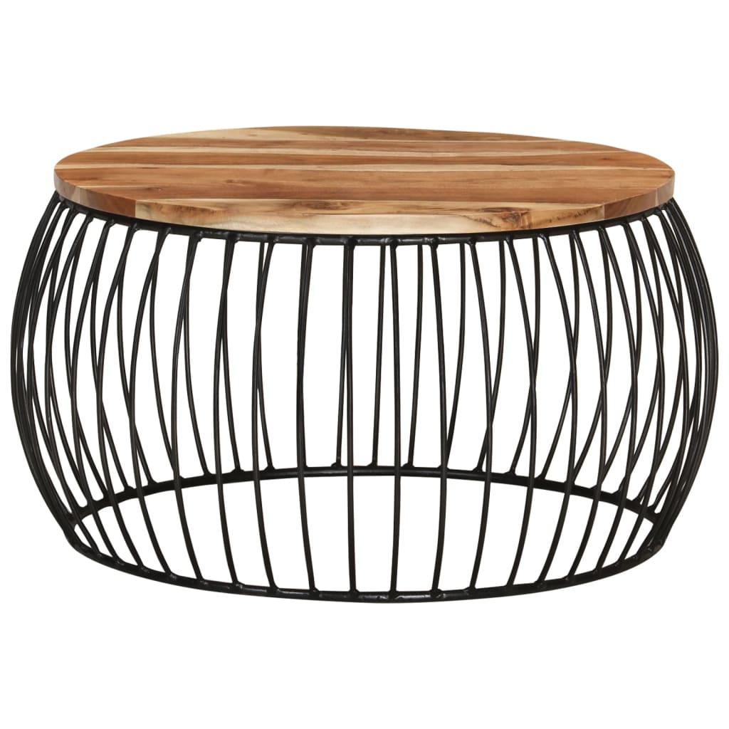 vidaXL Coffee Table Ø26.8" Solid Acacia Wood - PRHOMZ