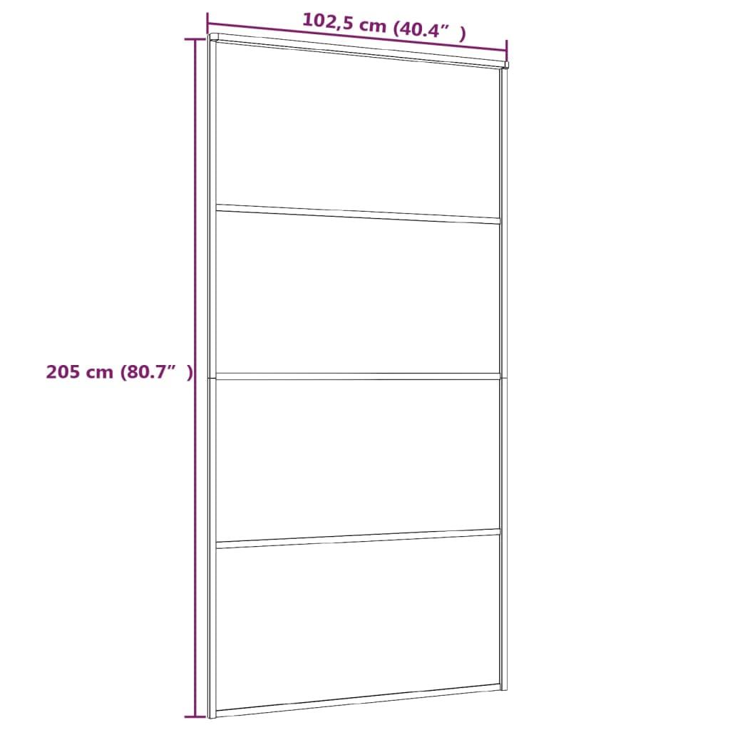 vidaXL Sliding Door Frosted ESG Glass and Aluminum 40.4"x80.7" Black - PRHOMZ