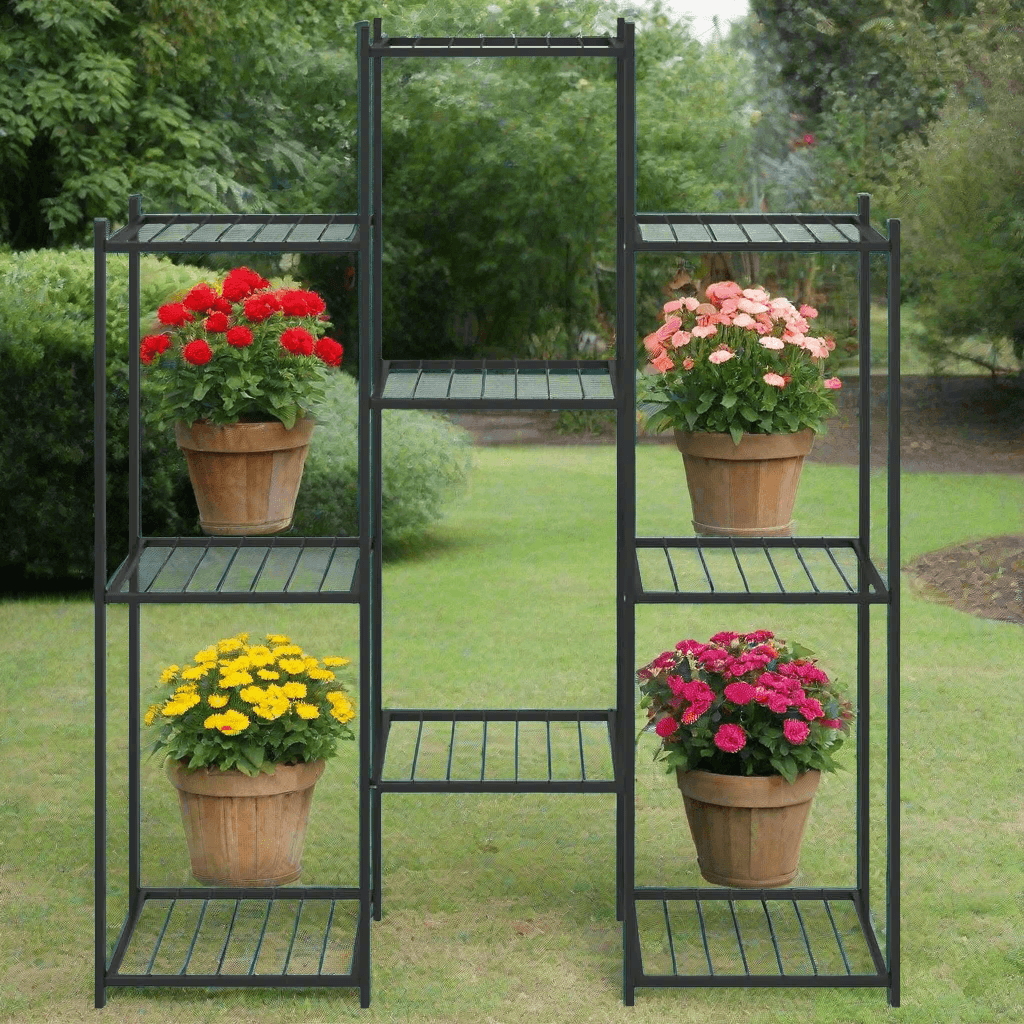 Flower Stand 32.7"x9.8"x39.4" Black Iron - PRHOMZ