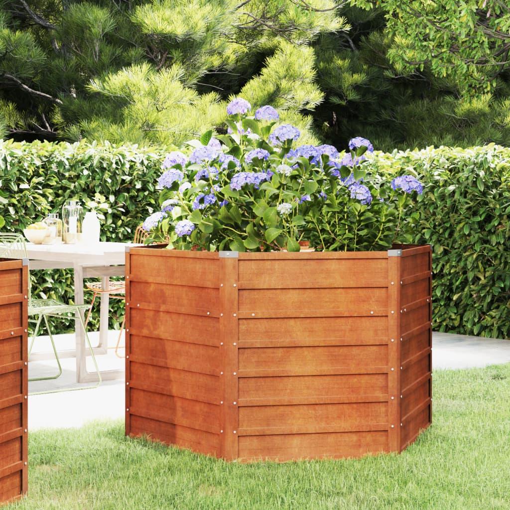 vidaXL Garden Raised Bed Rusty 50.8"x50.8"x30.3" Corten Steel - PRHOMZ