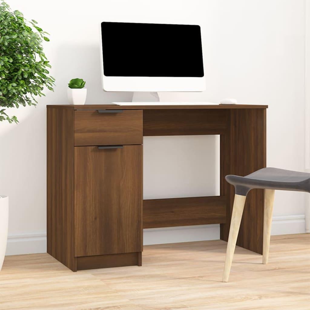 vidaXL Desk Writing Computer Table Furniture for Home Office Engineered Wood - PRHOMZ
