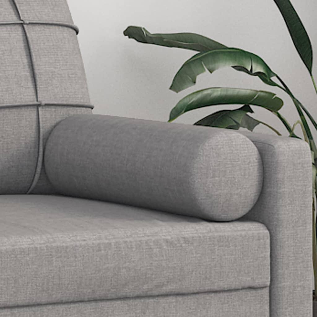 vidaXL Throw Pillows 2 Pcs Round Decorative Cylinder Bolster Pillow Fabric - PRHOMZ