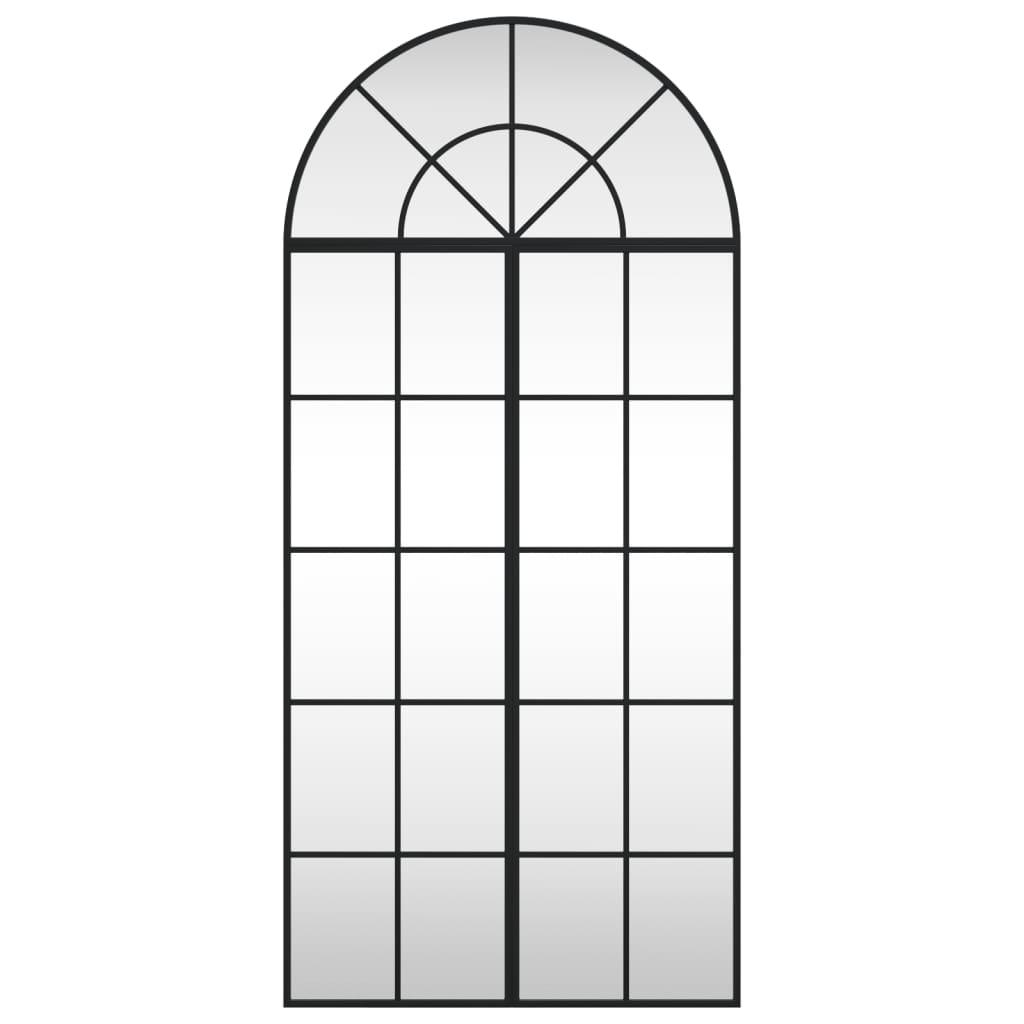vidaXL Wall Mirror Decorative Wall Mounted Mirror for Bathroom Black Arch Iron - PRHOMZ