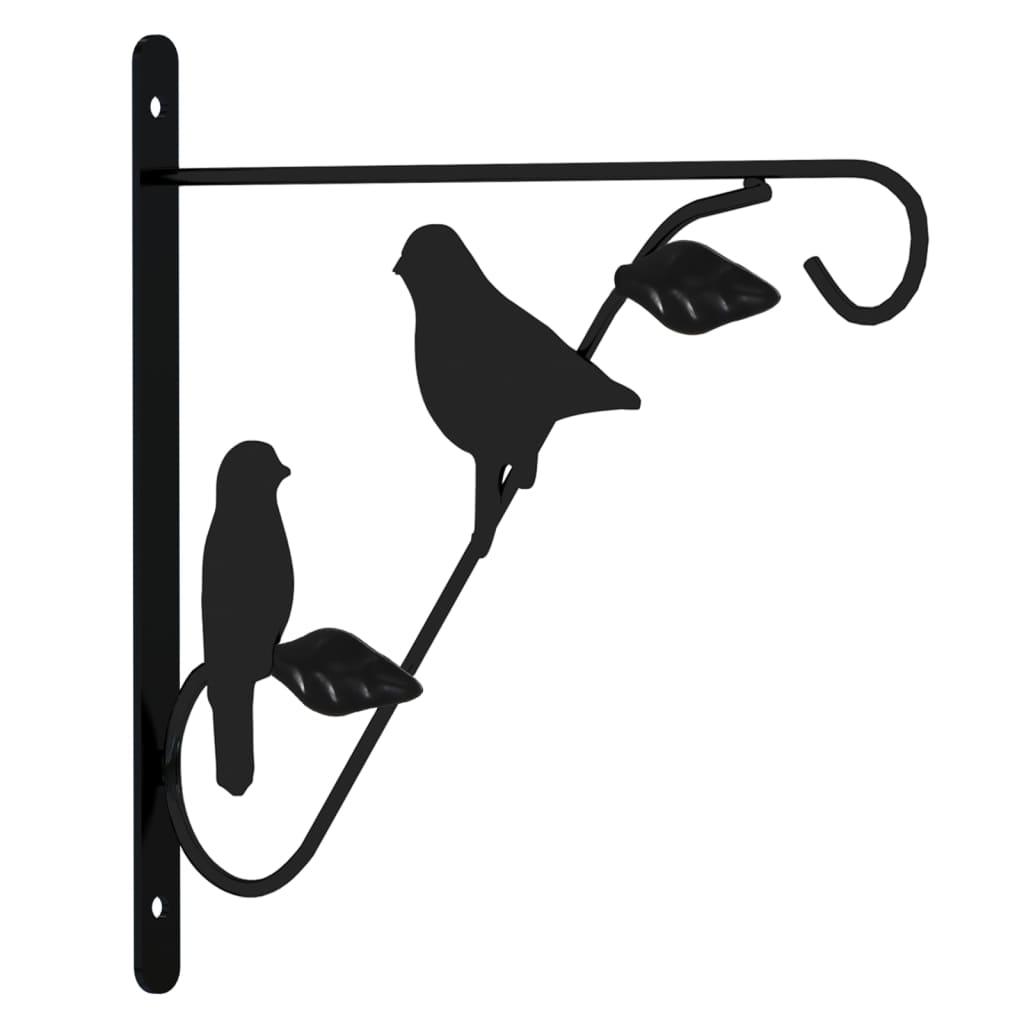 Hanging Basket Brackets 4 pcs Black Steel - PRHOMZ