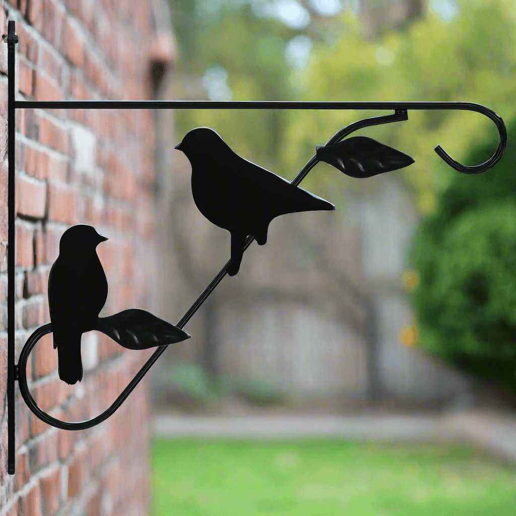 Hanging Basket Brackets 4 pcs Black Steel - PRHOMZ