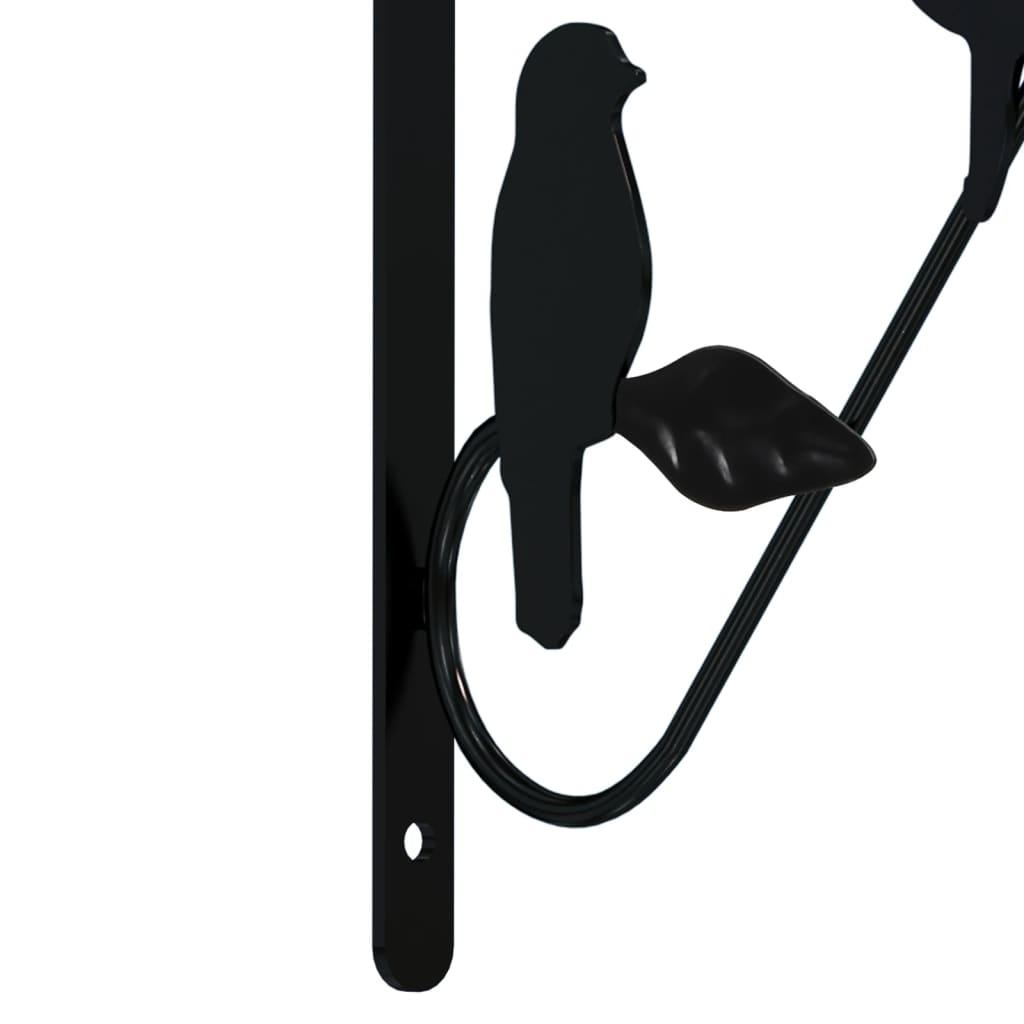 Hanging Basket Brackets 4 pcs Black Steel - PRHOMZ