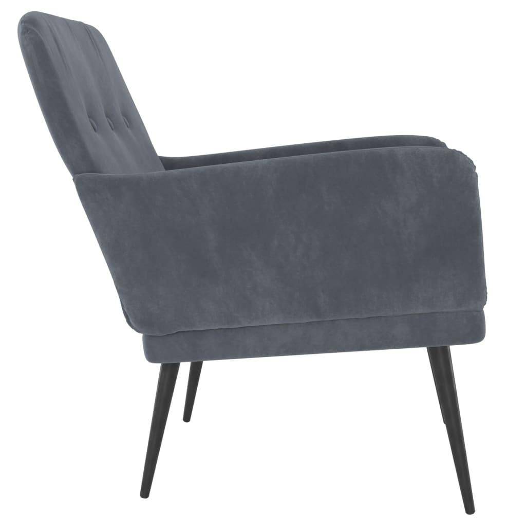 vidaXL Armchair Dark Gray 24.4"x31.1"x31.1" Velvet - PRHOMZ