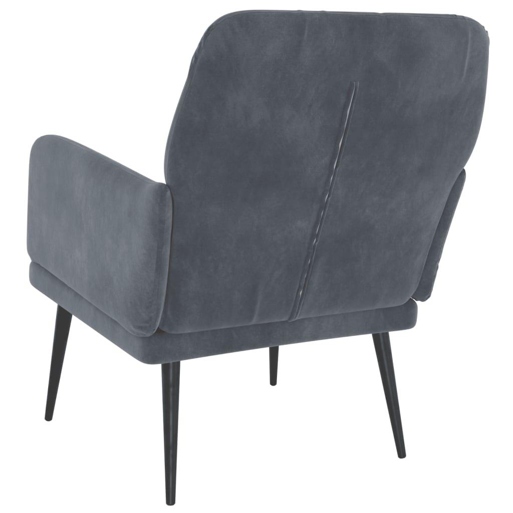 vidaXL Armchair Dark Gray 24.4"x31.1"x31.1" Velvet - PRHOMZ
