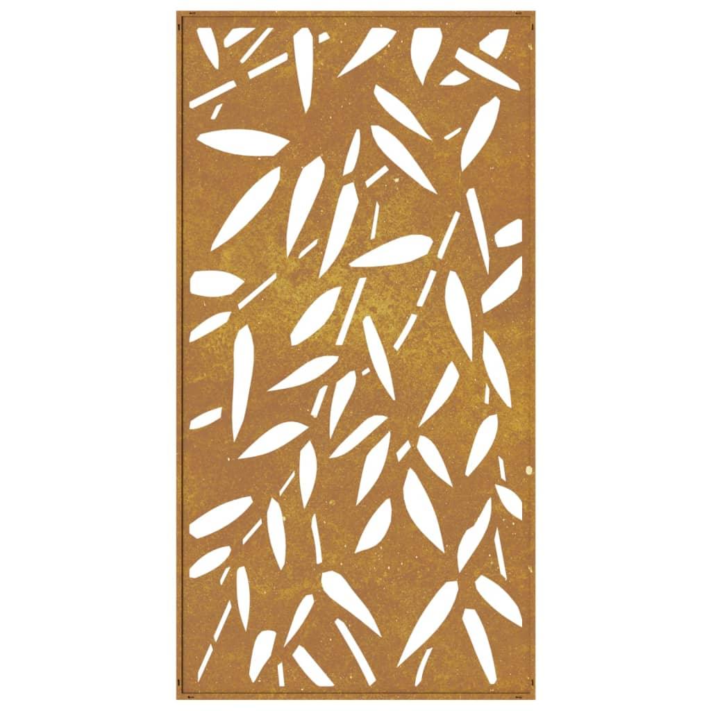 vidaXL Patio Wall Decoration 41.3"x21.7" Corten Steel Bamboo Leaf Design - PRHOMZ