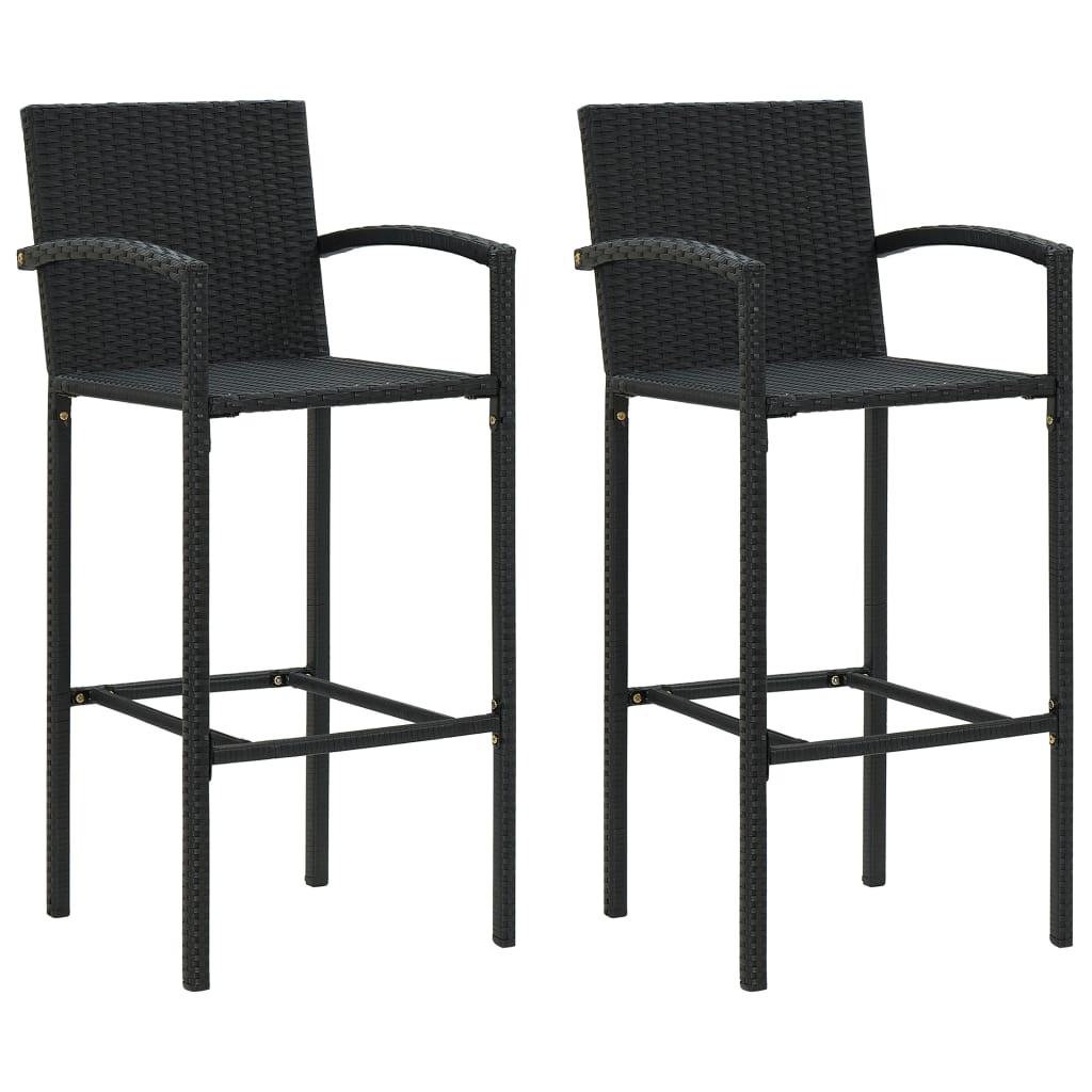 vidaXL Bar Stool Counter Height Bar Stool Patio Rattan Furniture Poly Rattan - PRHOMZ
