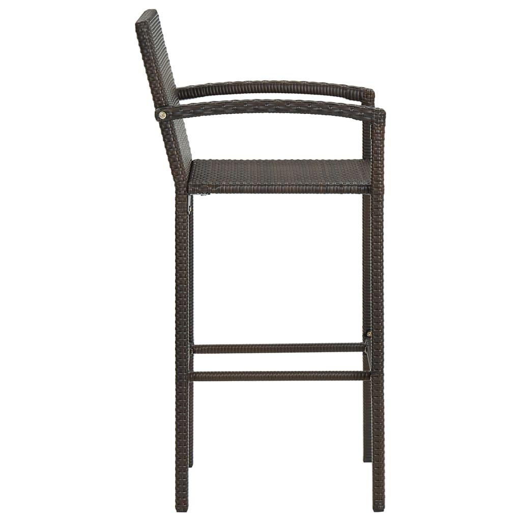 vidaXL Bar Stool Counter Height Bar Stool Patio Rattan Furniture Poly Rattan - PRHOMZ
