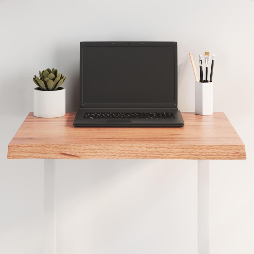 vidaXL Table Top for Home Office Light Brown Treated Solid Wood Live Edge - PRHOMZ