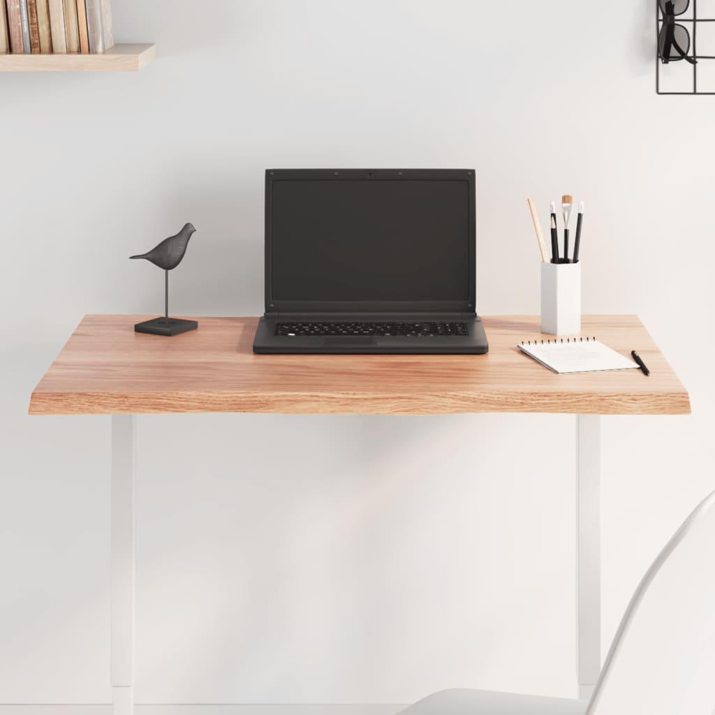 vidaXL Table Top for Home Office Light Brown Treated Solid Wood Live Edge - PRHOMZ