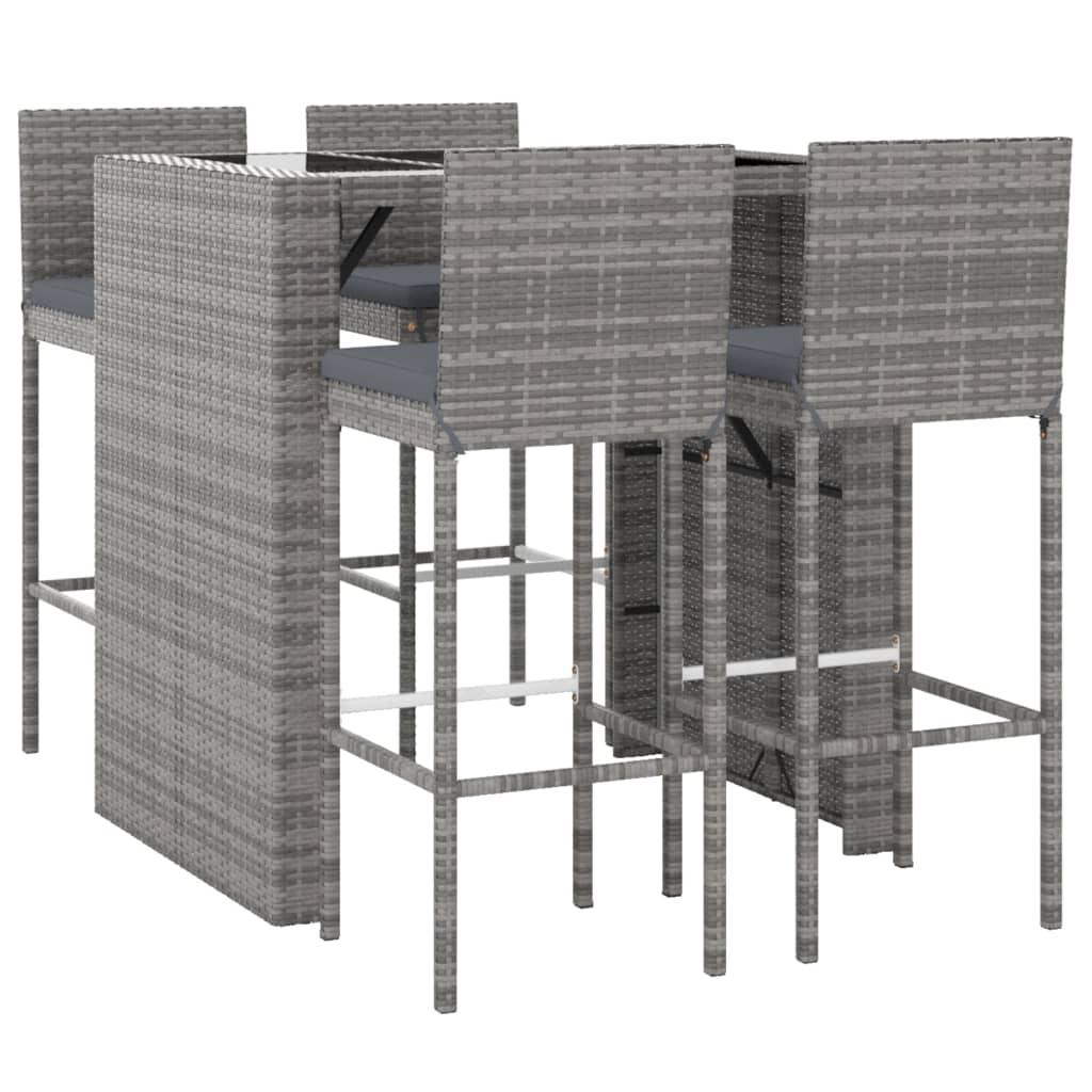 vidaXL Patio Bar Set – Outdoor Table & Chairs with Cushions - PRHOMZ