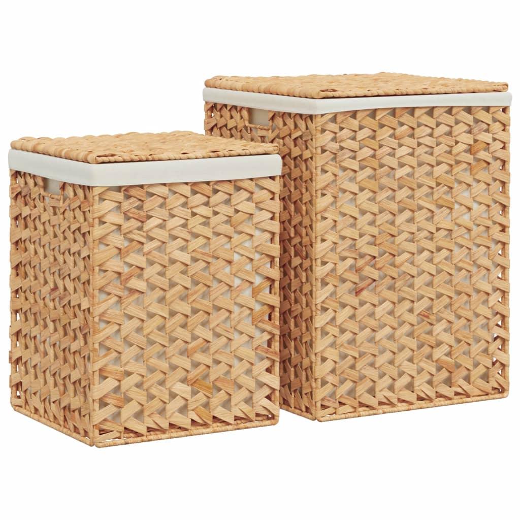 vidaXL Laundry Baskets 2 pcs Water Hyacinth - PRHOMZ