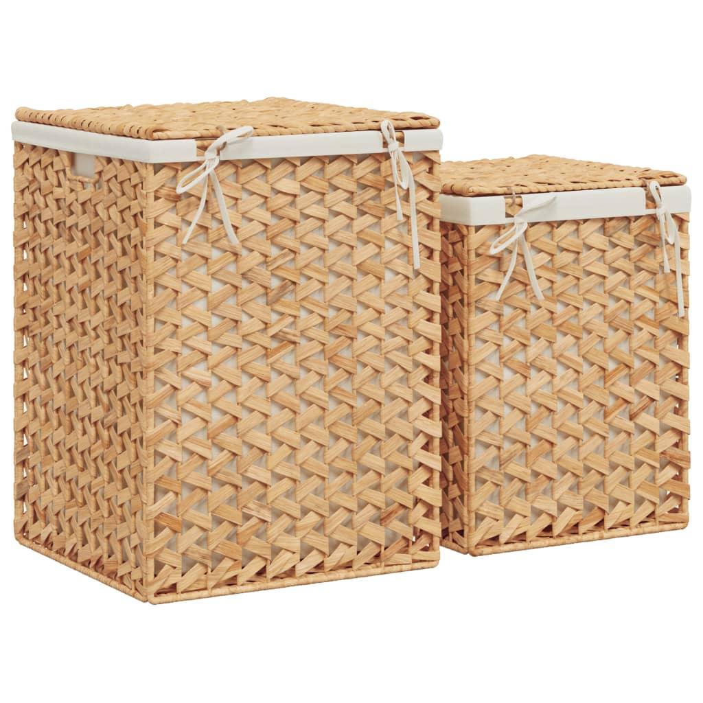 vidaXL Laundry Baskets 2 pcs Water Hyacinth - PRHOMZ
