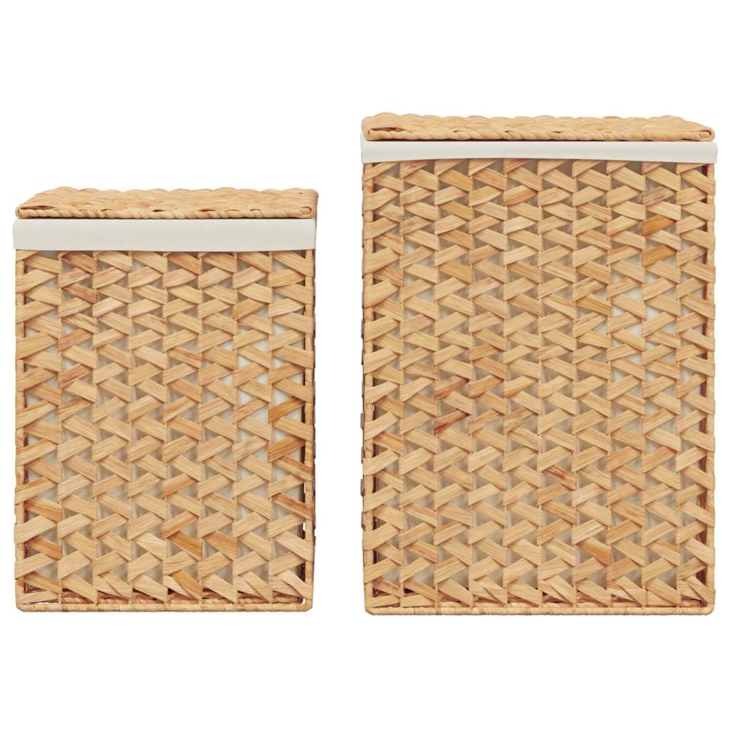 vidaXL Laundry Baskets 2 pcs Water Hyacinth - PRHOMZ