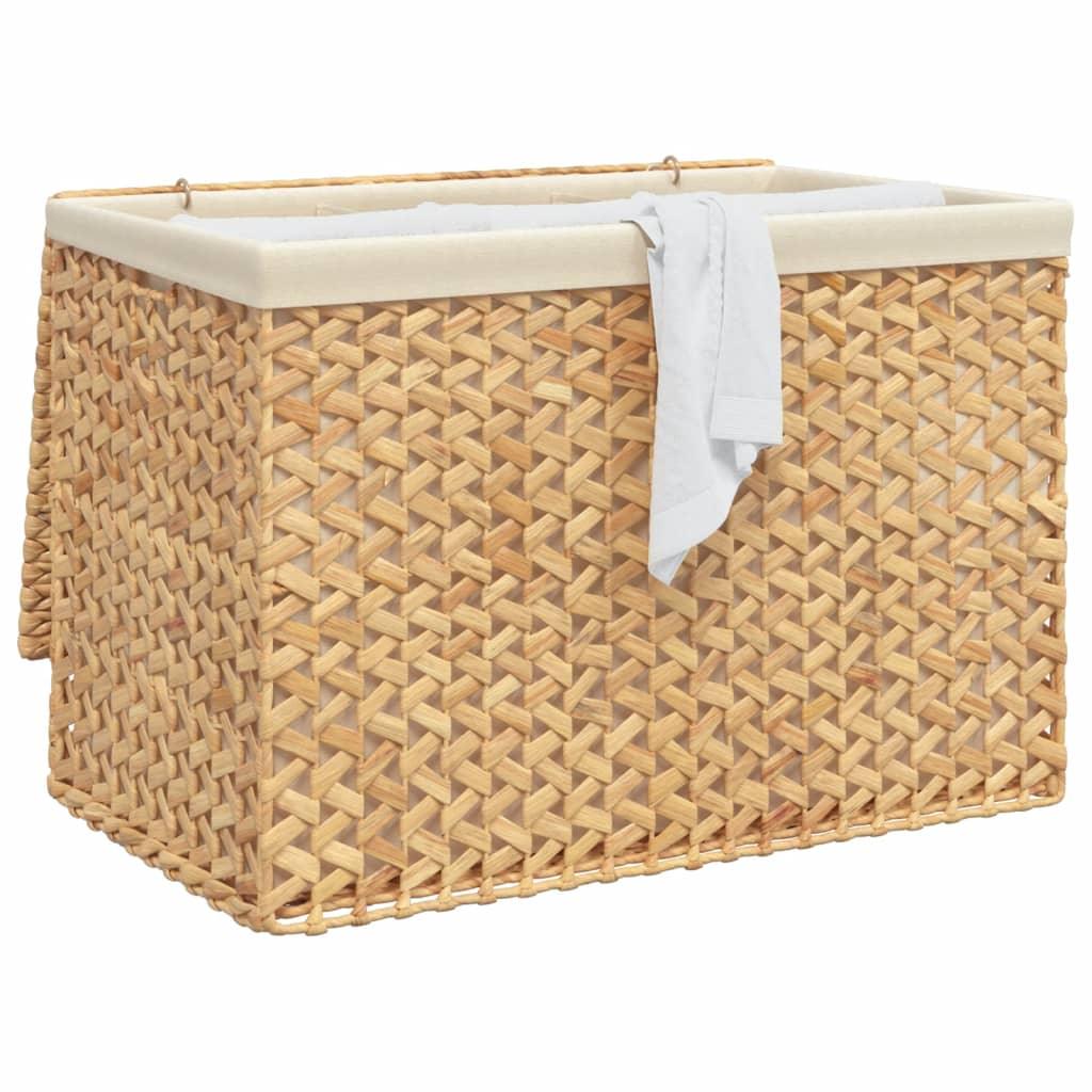 vidaXL Laundry Basket with 3 Sections 29.5"x16.7"x20.5" Water Hyacinth - PRHOMZ