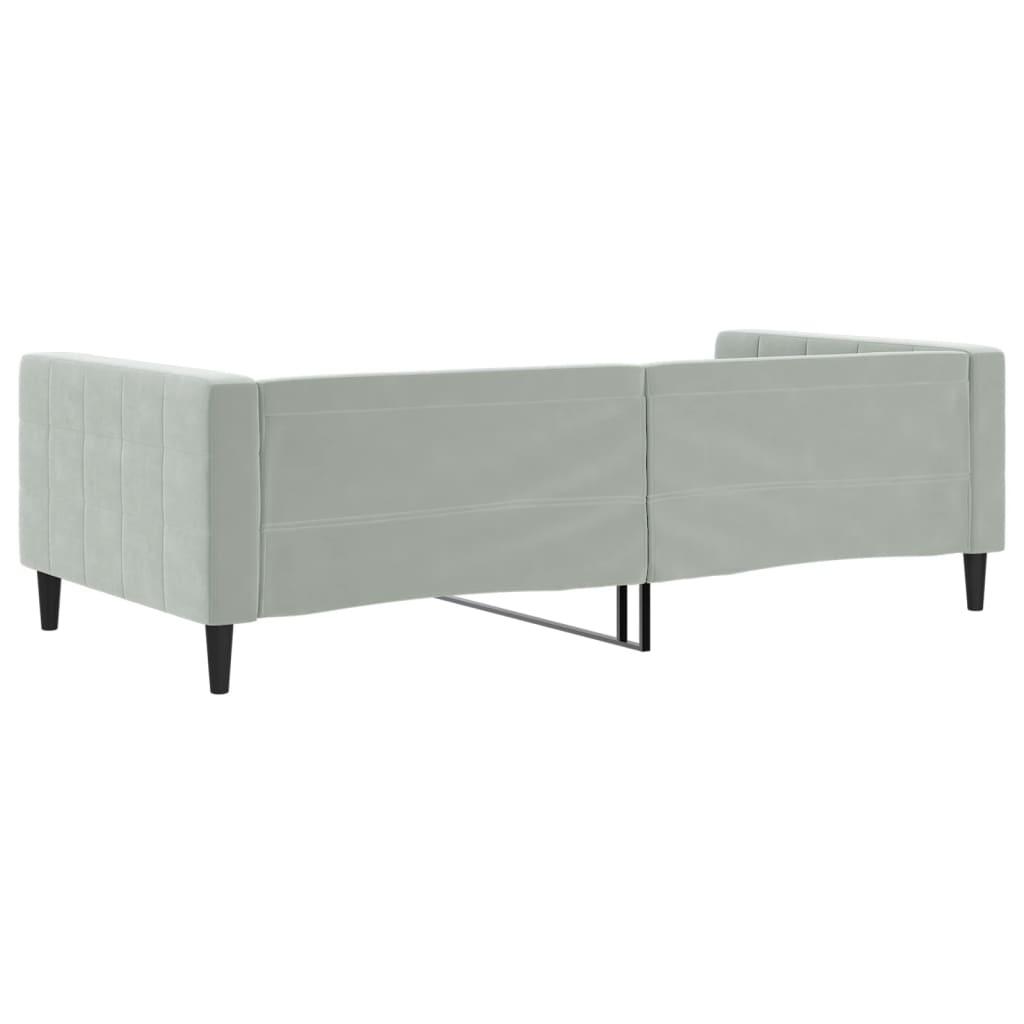 vidaXL Day Bed Light Gray 39.4"x74.8" Twin Velvet - PRHOMZ
