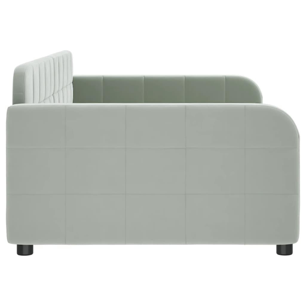 vidaXL Day Bed Light Gray 39.4"x74.8" Twin Velvet - PRHOMZ