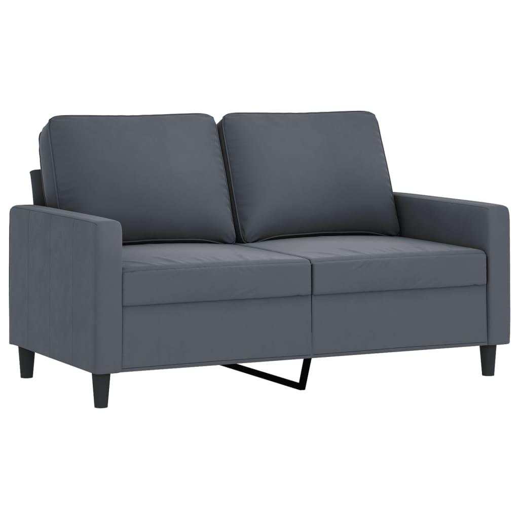 vidaXL 2 Piece Sofa Set with Cushions Dark Gray Velvet - PRHOMZ
