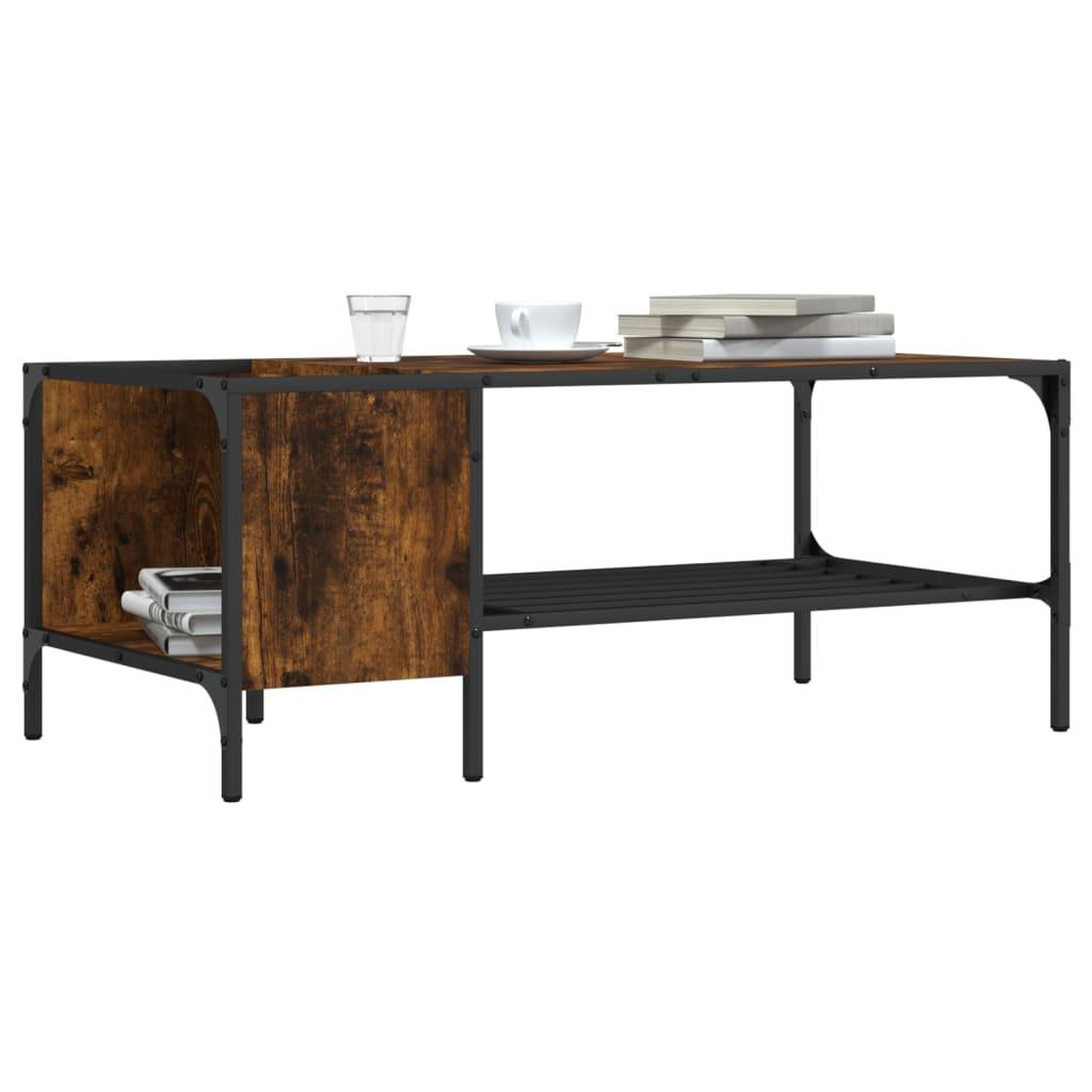 vidaXL Coffee Table with Rack Accent Side End Desk Furniture Engineered Wood - PRHOMZ