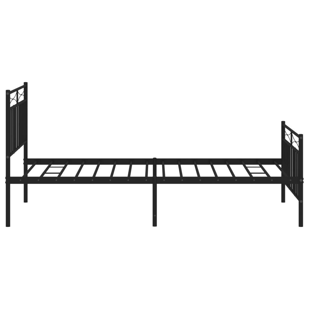 vidaXL Metal Bed Frame with Headboard and Footboard Black 39.4"x78.7" - PRHOMZ